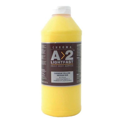 A2 Lightfast Heavybody Acrylic 1 Litre Cadmium Medium Yellow-Officecentre