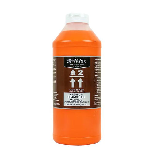 A2 Lightfast Heavybody Acrylic 1 Litre Cadmium Orange Hue-Officecentre