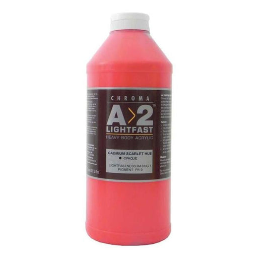A2 Lightfast Heavybody Acrylic 1 Litre Cadmium Scarlet-Officecentre