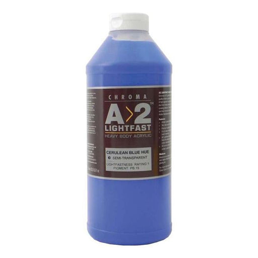 A2 Lightfast Heavybody Acrylic 1 Litre Cerulean Blue-Officecentre