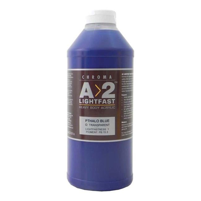 A2 Lightfast Heavybody Acrylic 1 Litre Pthalo Blue-Officecentre