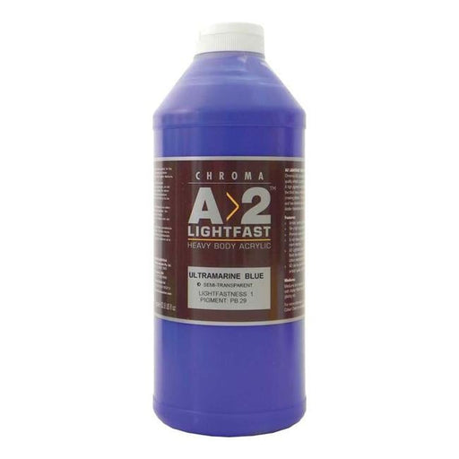 A2 Lightfast Heavybody Acrylic 1 Litre Ultramarine  Blue-Officecentre
