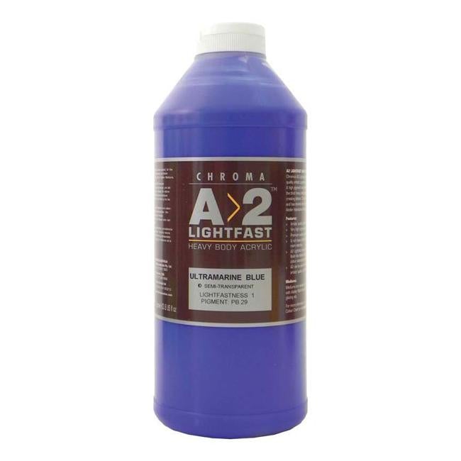 A2 Lightfast Heavybody Acrylic 1 Litre Ultramarine  Blue-Officecentre