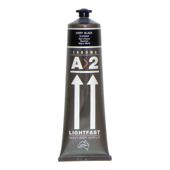 A2 Lightfast Heavybody Acrylic 120ml Ivory Black-Officecentre
