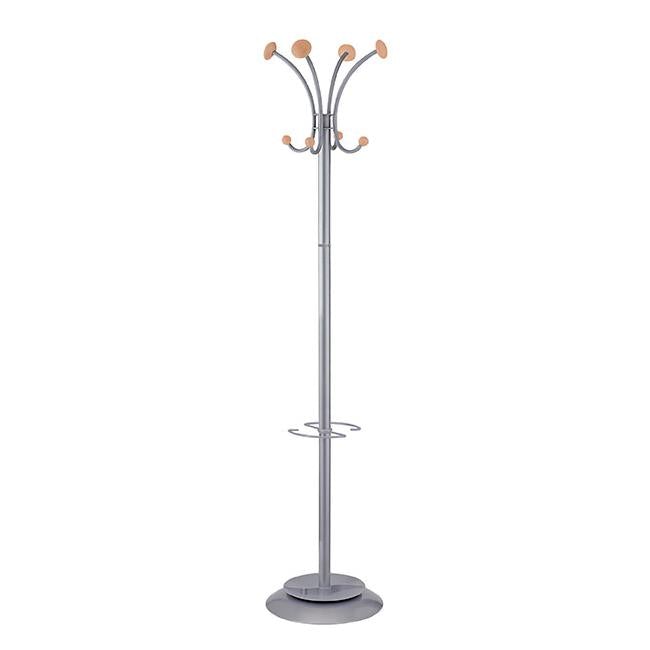 Alba stily coat rack silver / wood-Officecentre