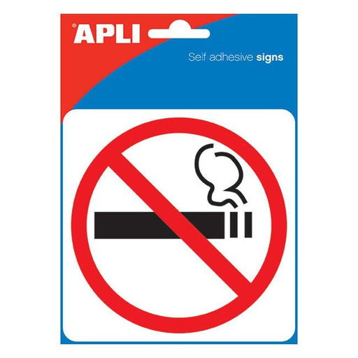 Apli self adhesive signs no smoking pk1-Officecentre
