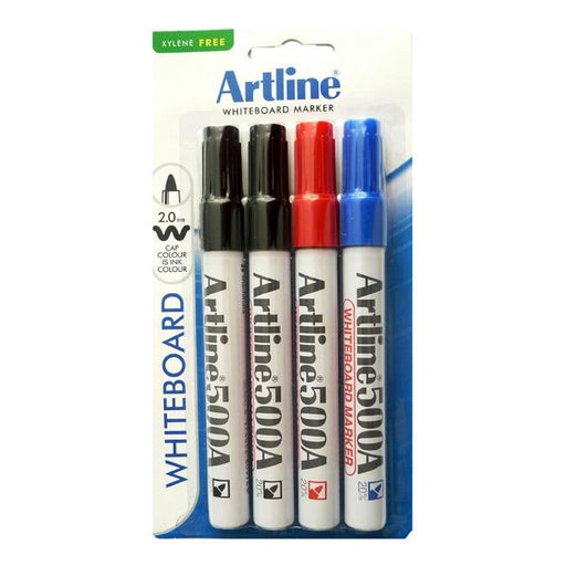Artline 500a whiteboard marker 2mm bullet nib astd pk4-Officecentre