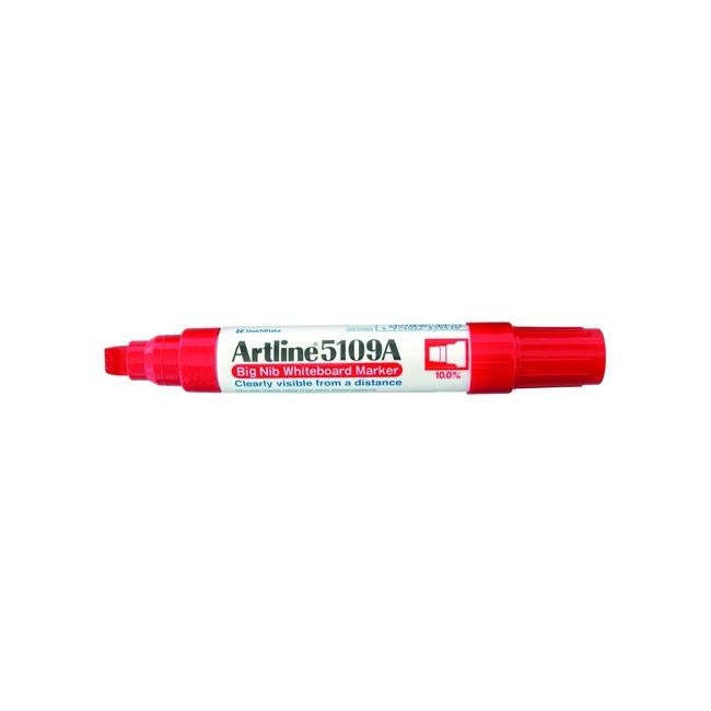 Artline 5109A Big Nib Whiteboard Markers – 10.0mm Chisel Tip – 6 Pieces (1 Box) – Blue, Black, Red, Green
