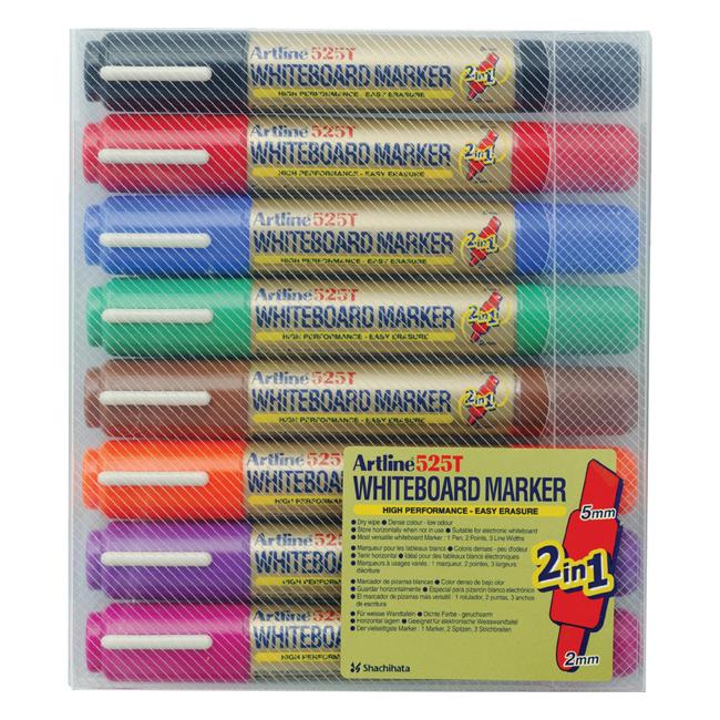 Artline 525t whiteboard marker dual nib astd wallet 8-Officecentre