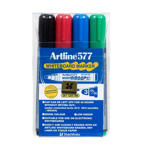 Artline 577 whiteboard marker asst (wallet 4)-Officecentre