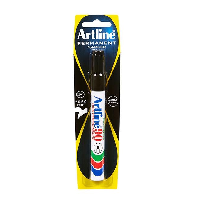 Artline 90 permanent marker 5mm chisel nib black hs-Officecentre