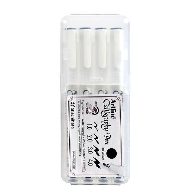Artline calligraphy pen black pk 4 hc-Officecentre