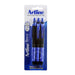 Artline ikonic ballpoint retractable grip medium blue 3pk-Officecentre