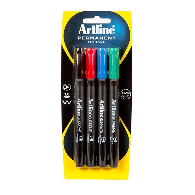 Artline supreme permanent marker astd 4pk-Officecentre