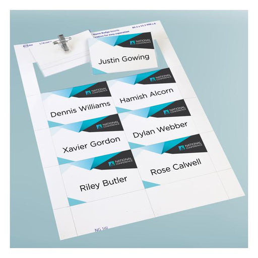 Avery Card Name Badges Kit 86.5x55.5mm 8up 3 Sheets Inkjet Laser-Officecentre