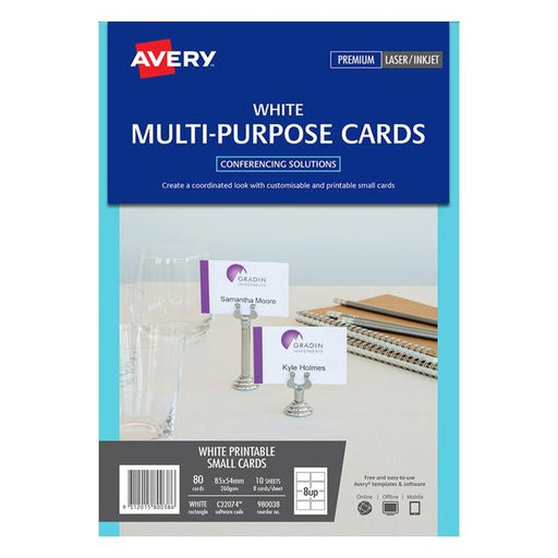 Avery Cards C32074 Multi Purpose Ds 8up 10 Sheets Inkjet-Officecentre