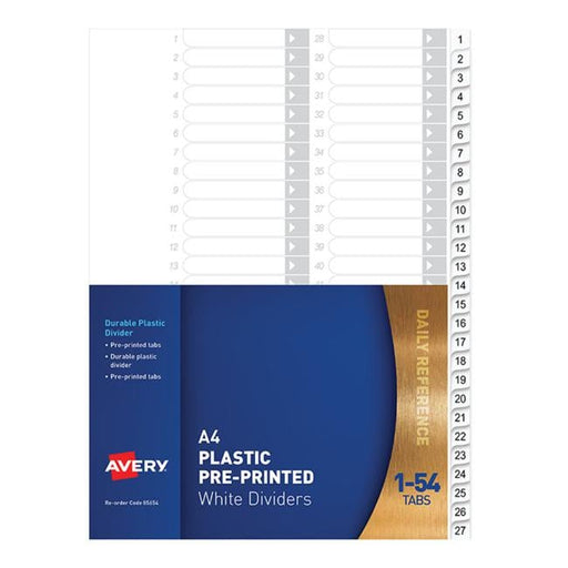 Avery Dividers A4 1-54 Tab White Pp-Officecentre