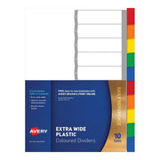 Avery Dividers A4 10 Tab Coloured Pp Extra Wide-Officecentre