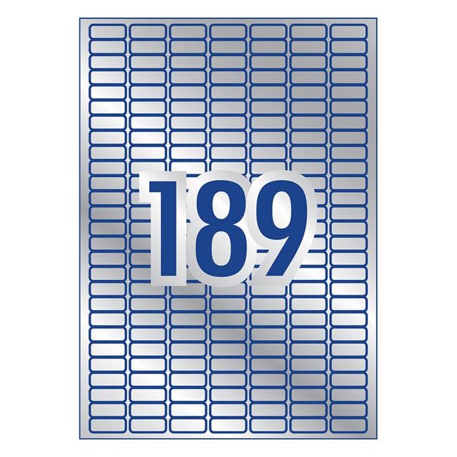 Avery Heavy Duty Id Label L6008 Silver 189 Up 20 Sheets Silver 25.4x10mm-Officecentre