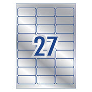 Avery Heavy Duty Id Label L6011 Silver 27 Up 20 Sheets Laser 63.5x29.6mm-Officecentre