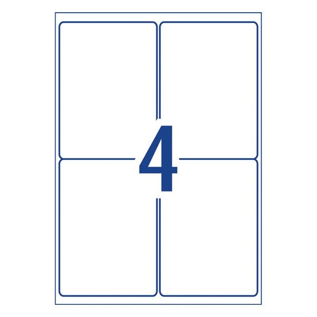 Avery Heavy Duty Id Label L7069 White 4 Up 25 Sheets Laser 99.1x139mm-Officecentre