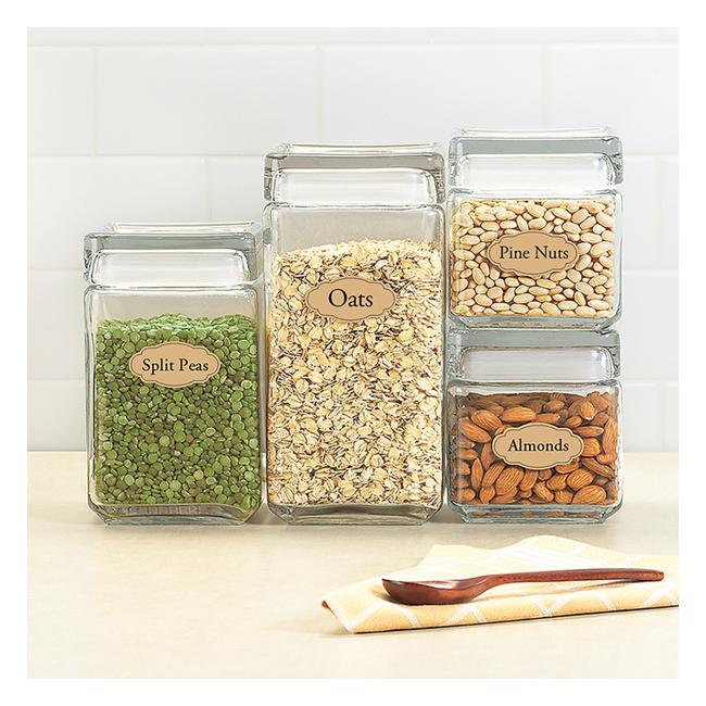 Avery Kitchen & Pantry Labels Kraft Scallop 57.1x28.6mm 4up 6 Sheets-Officecentre