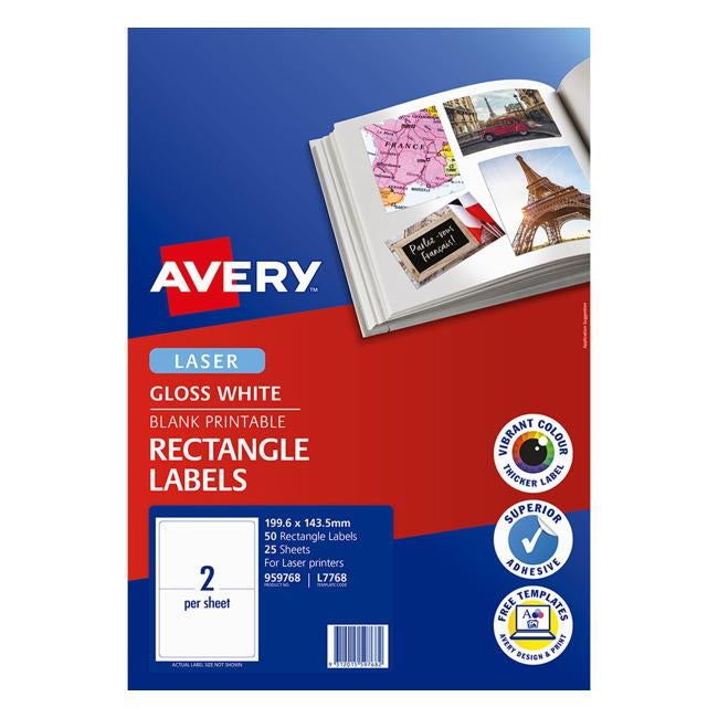 Avery L7768-25 200x144mm Col Las 25sht-Officecentre