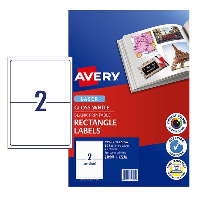 Avery L7768-25 200x144mm Col Las 25sht-Officecentre