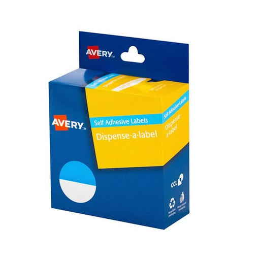 Avery Label Dispenser Blue & White Round 24mm 300 Pack-Officecentre