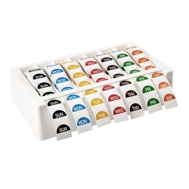 Avery Label Dispenser Day Kit White Weekday 24mm Round-Officecentre