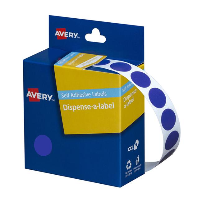 Avery Label Dispenser Dmc14b Blue Round 14mm 1050 Pack-Officecentre