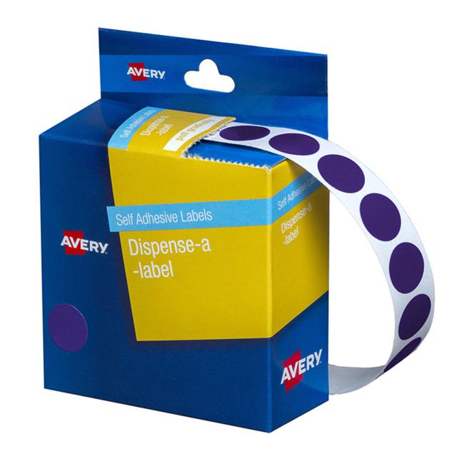Avery Label Dispenser Dmc14pu Purple Round 14mm 1050 Pack-Officecentre