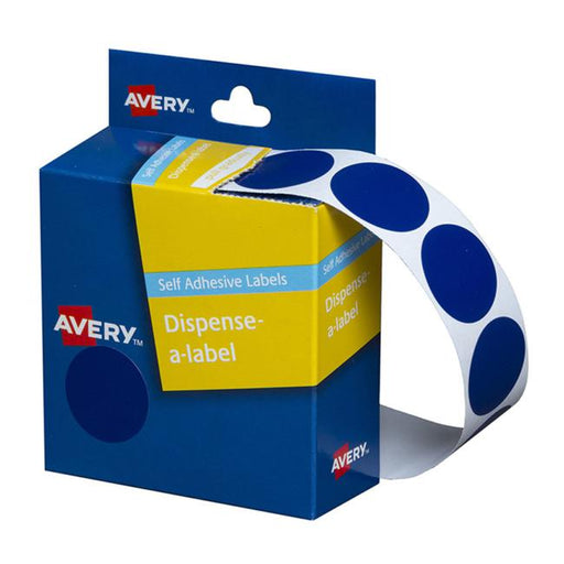 Avery Label Dispenser Dmc24b Blue Round 24mm 500 Pack-Officecentre