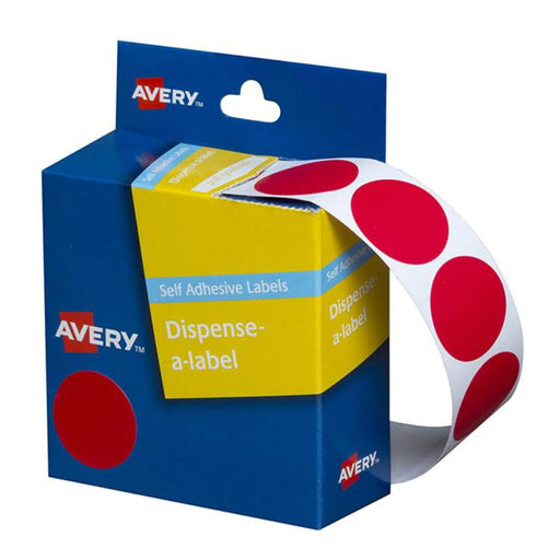 Avery Label Dispenser Dmc24r Red Round 24mm 500 Pack-Officecentre