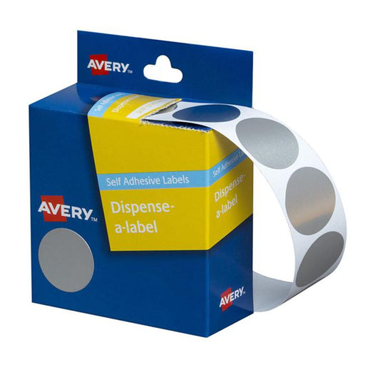 Avery Label Dispenser Dmc24si Silver Round 24mm 250 Pack-Officecentre