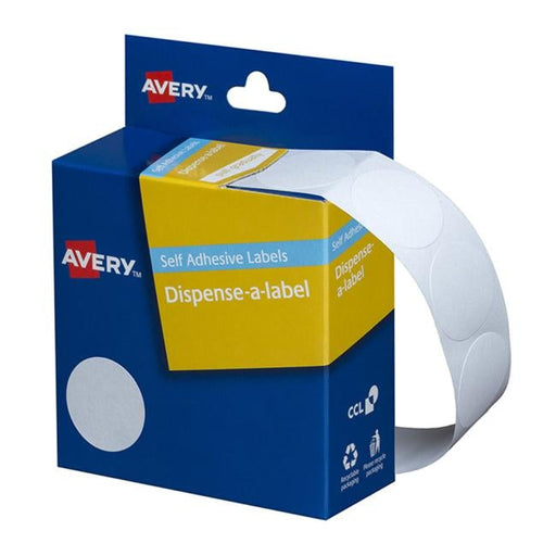 Avery Label Dispenser Dmc24w White Round 24mm 550 Pack-Officecentre