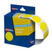 Avery Label Dispenser Dmc24y Yellow Round 24mm 500 Pack-Officecentre