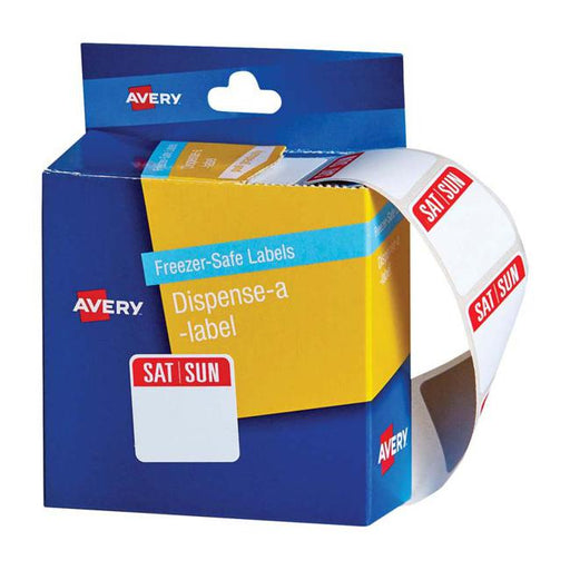 Avery Label Dispenser Sat Sun Freezer Safe 24x24 100 Pk-Officecentre