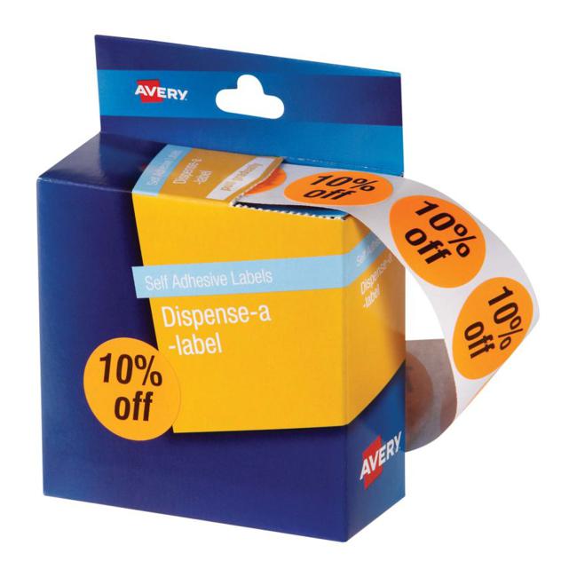 Avery Label DMC24FO 10% Off Dispenser 500 Pack-Officecentre