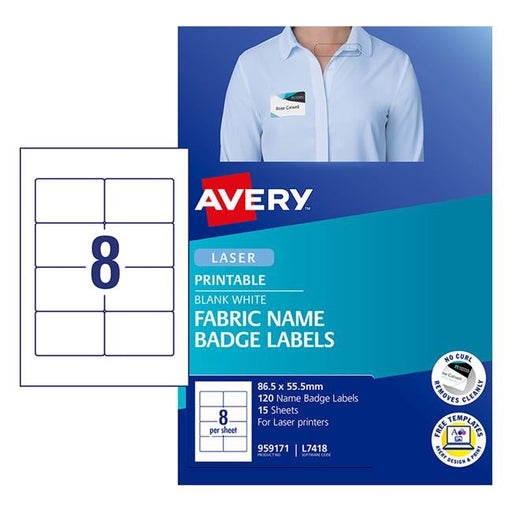 Avery Label Fabric Badge 80 Pack-Officecentre