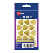 Avery Label Hearts Gold Medium 30 Pack-Officecentre