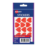 Avery Label Hearts Red Medium 30 Pack-Officecentre