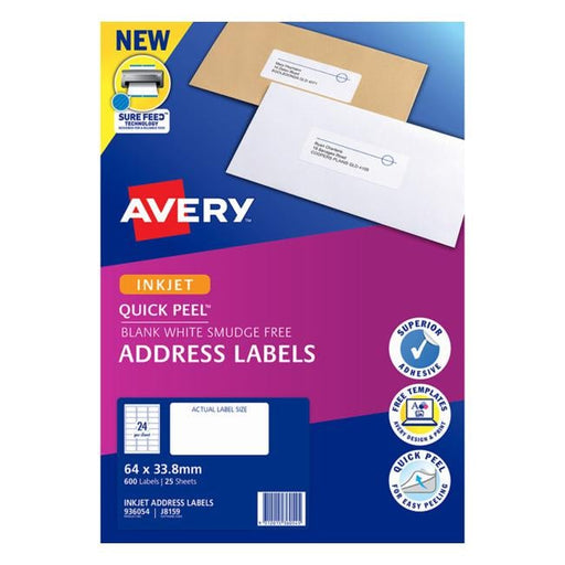 Avery Label J8159-25 Inkjet 25 Sheets-Officecentre