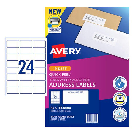 Avery Label J8159-50 Inkjet 50 Sheets-Officecentre