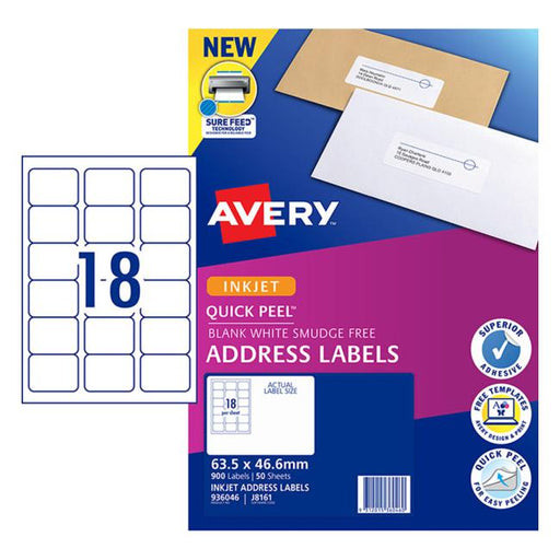 Avery Label J8161-50 Inkjet 50 Sheets-Officecentre