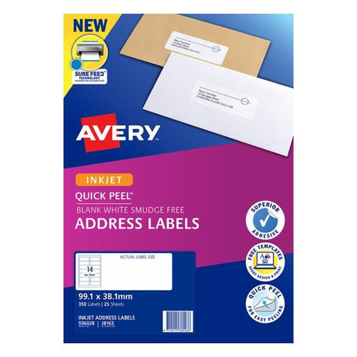 Avery Label J8163-25 Inkjet 25 Sheets-Officecentre