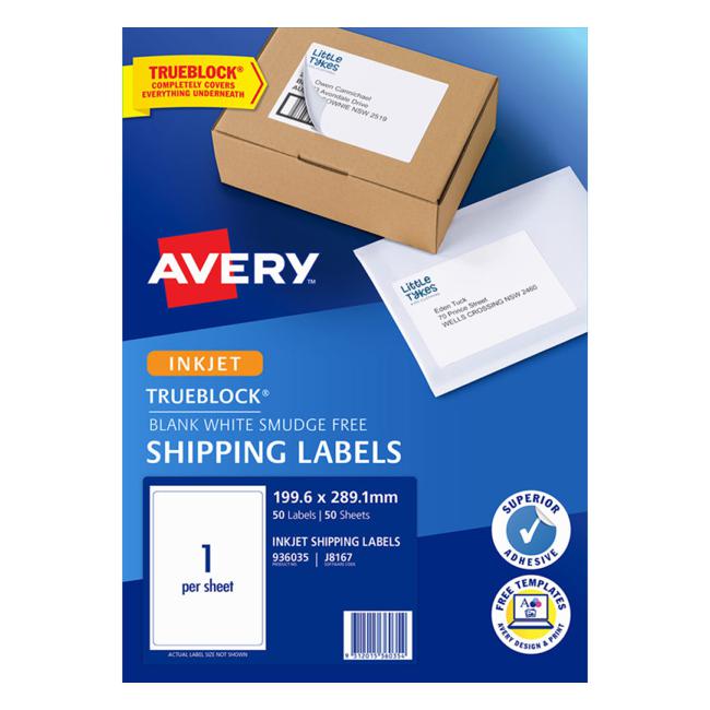 Avery Label J8167-50 Inkjet 50 Sheets-Officecentre
