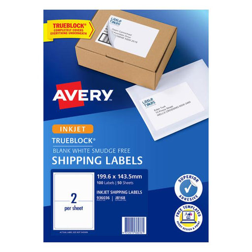 Avery Label J8168-50 Inkjet 50 Sheets-Officecentre