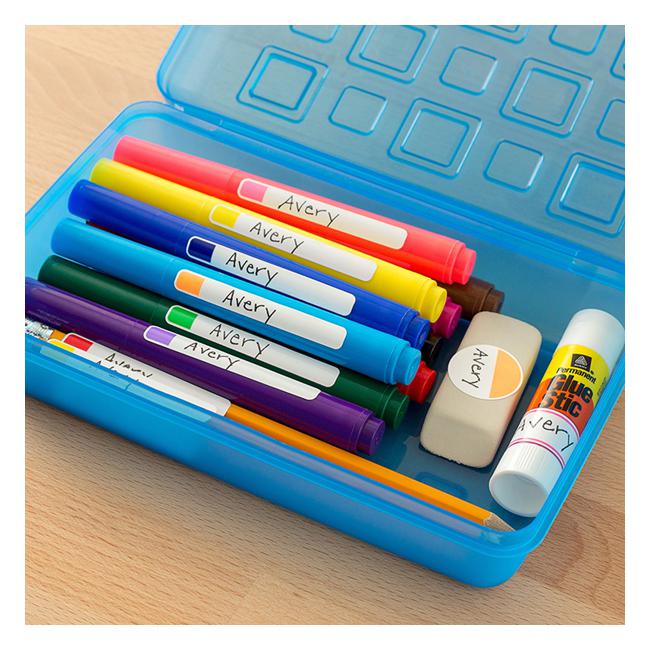 Avery Label Kids Self Laminating Bright Assorted Size And Shape 12up 4 Sheets-Officecentre