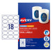 Avery Label L7101REV Oval White 18up 10 Sheets-Officecentre